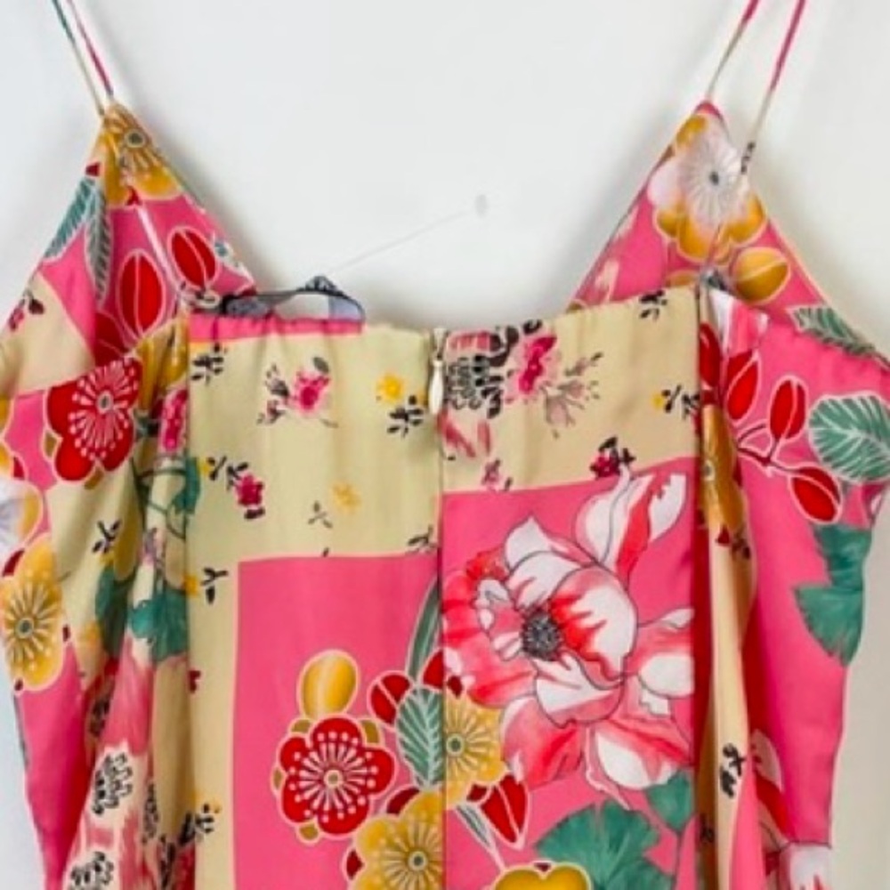 Zara (XS) Floral Mini Dress Pink Polyester - Picture 8 of 8